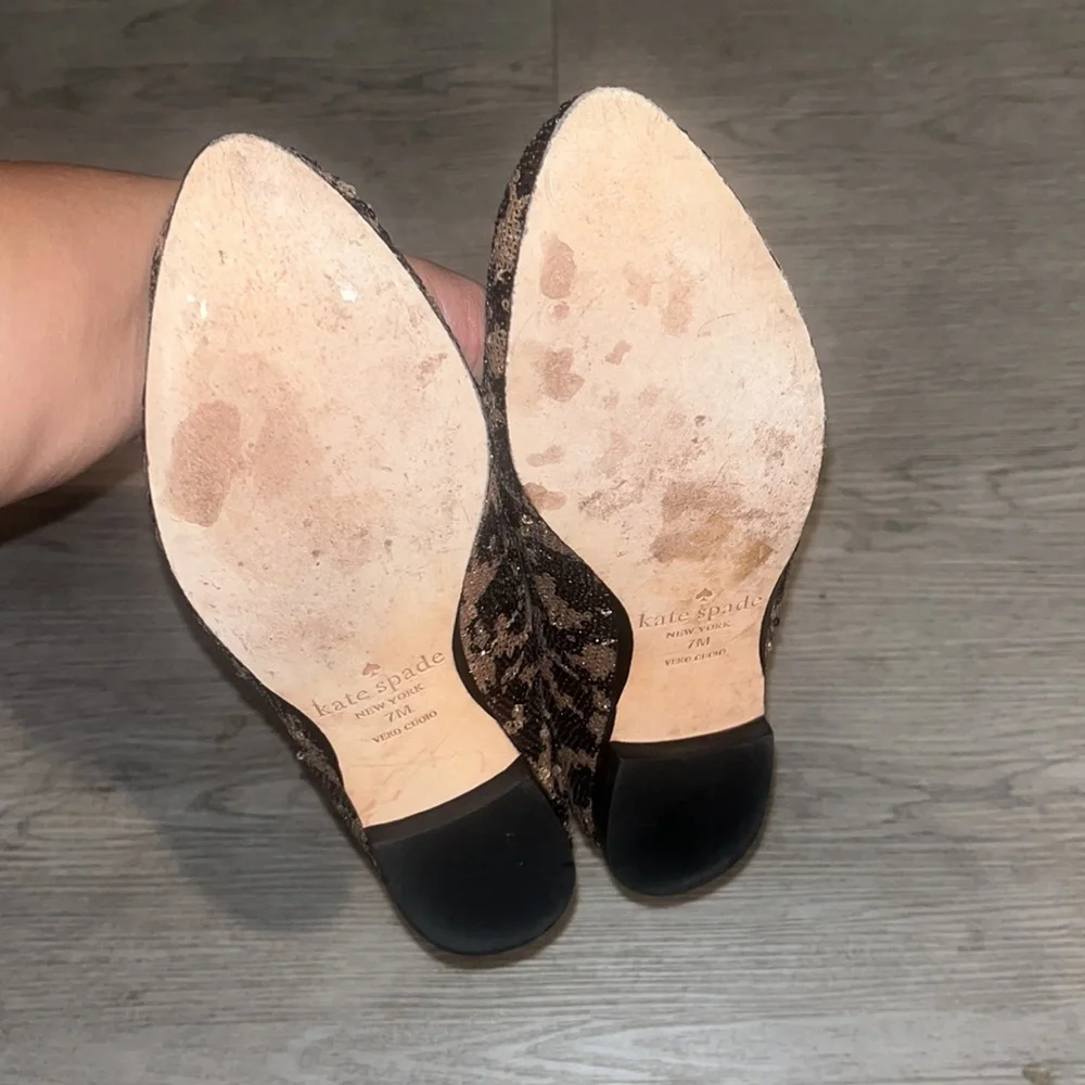 KATE SPADE NEW YORK Animal Print Sequin Embellishments Loafers